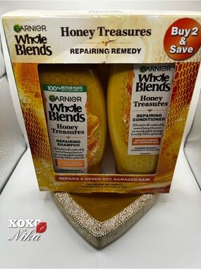 Twin Pack: Garnier Whole Blends Honey Treasures Shampoo and Conditioner